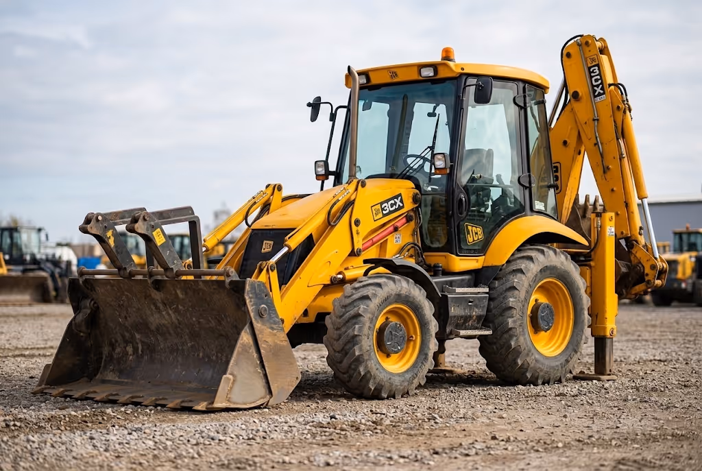 Tractopelle JCB 3CX, vue extérieure